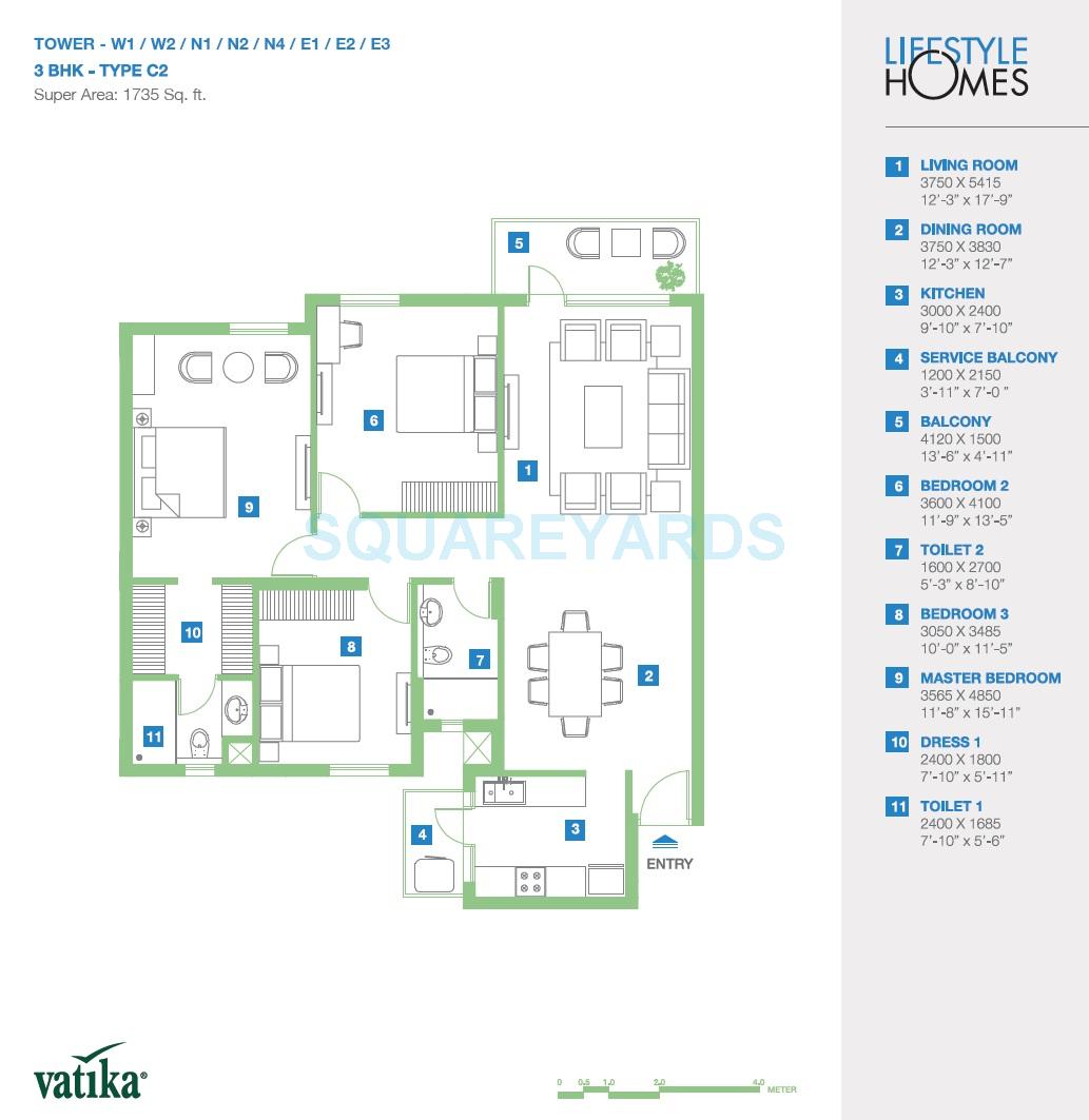 Vatika Lifestyle Homes — floor plan 3