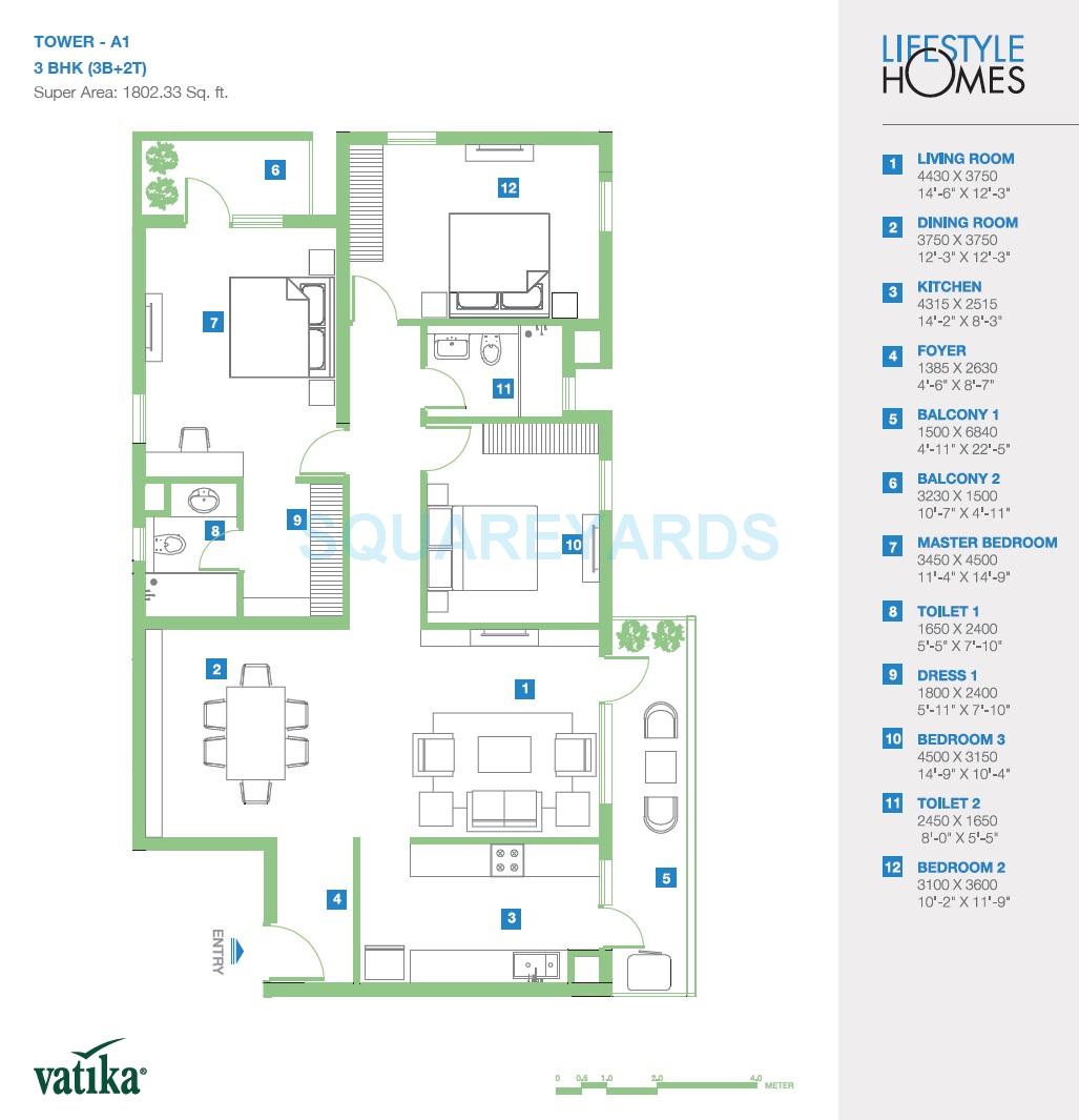 Vatika Lifestyle Homes — floor plan 6