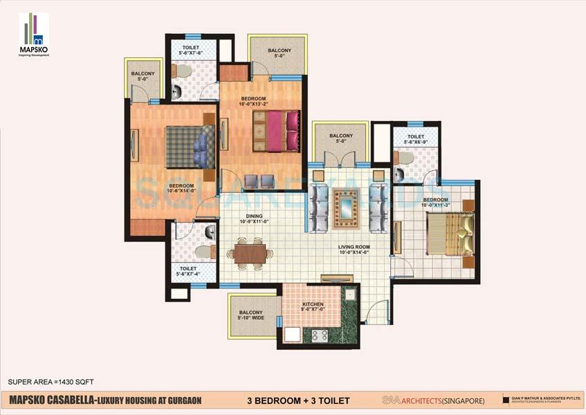 Mapsko Casa Bella-Apartments — floor plan 1