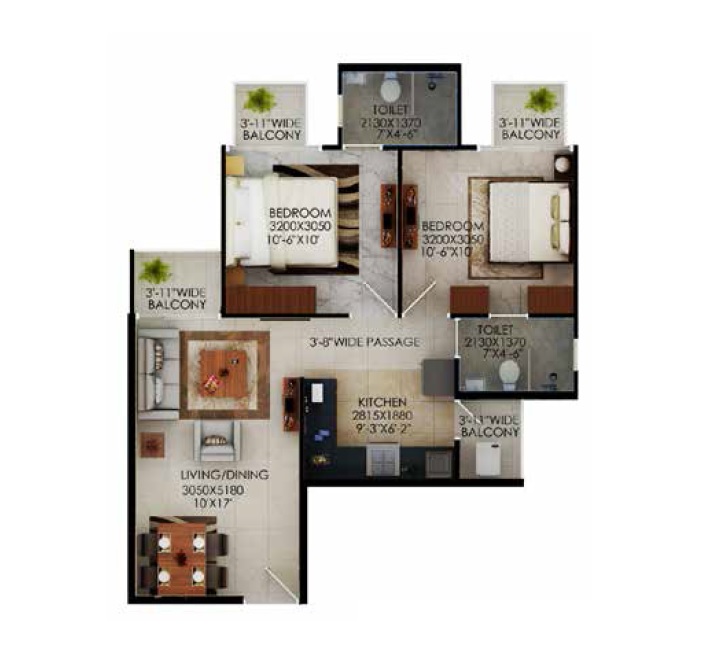Signature Global The Millennia — floor plan 1
