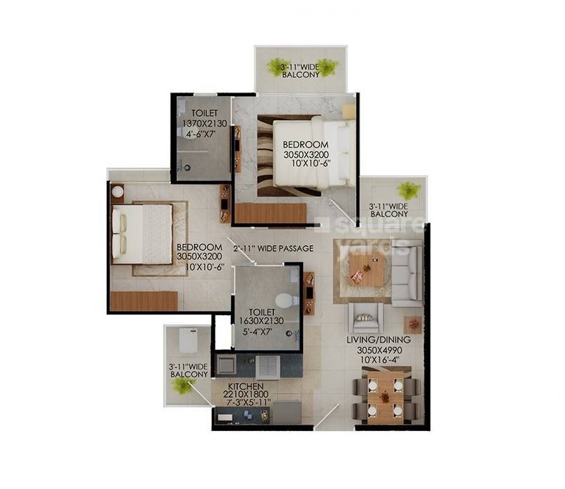 Signature Global The Millennia — floor plan 3