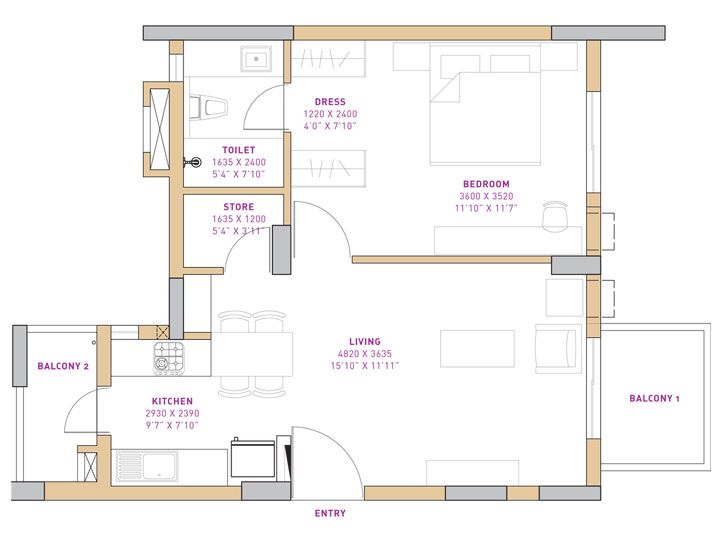 Vatika Seven Lamps — floor plan 1