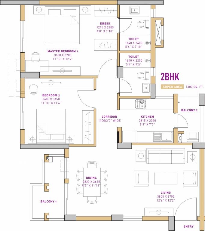 Vatika Seven Lamps — floor plan 2