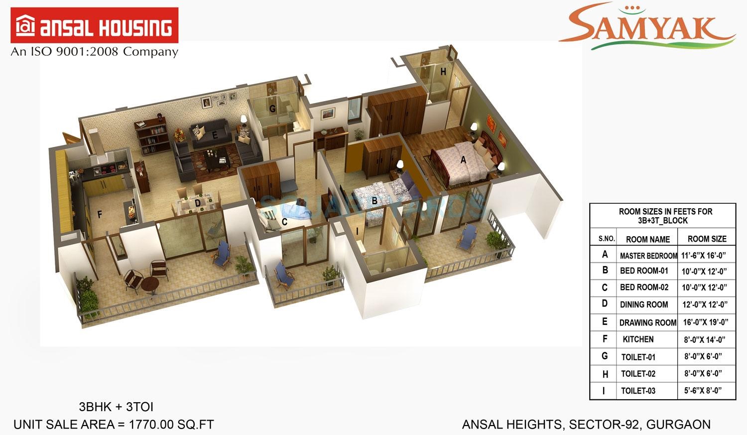Ansal Heights Gurgaon — floor plan 3