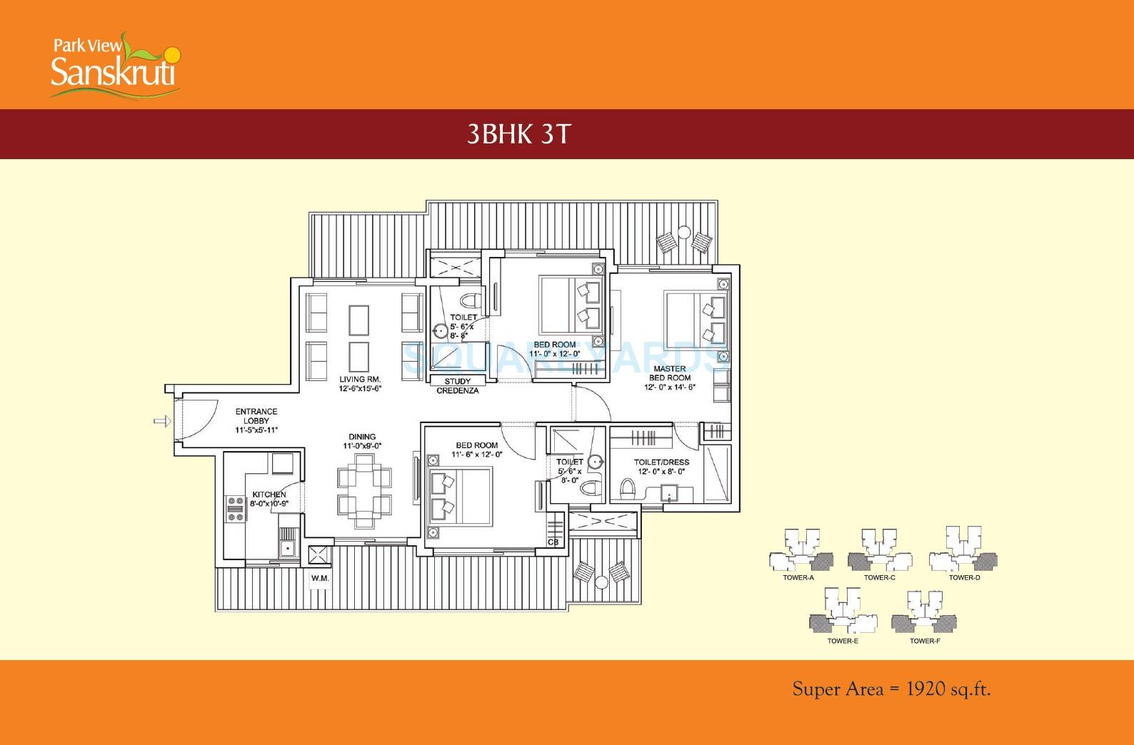 Bestech Park View Sanskruti — floor plan 1