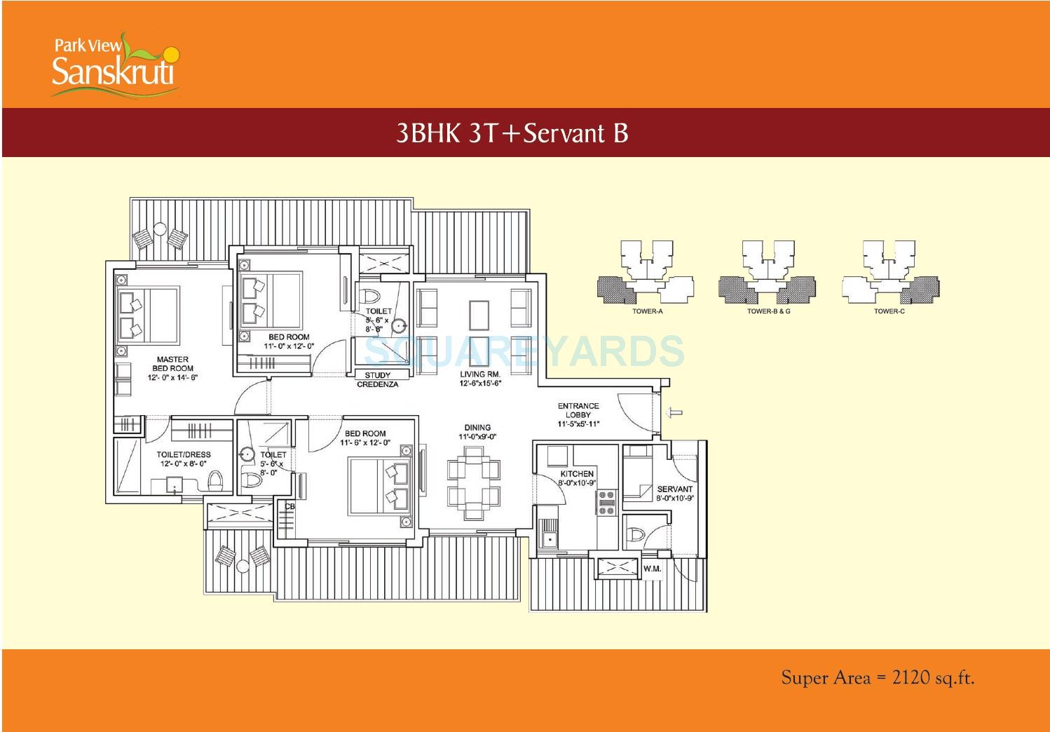Bestech Park View Sanskruti — floor plan 3