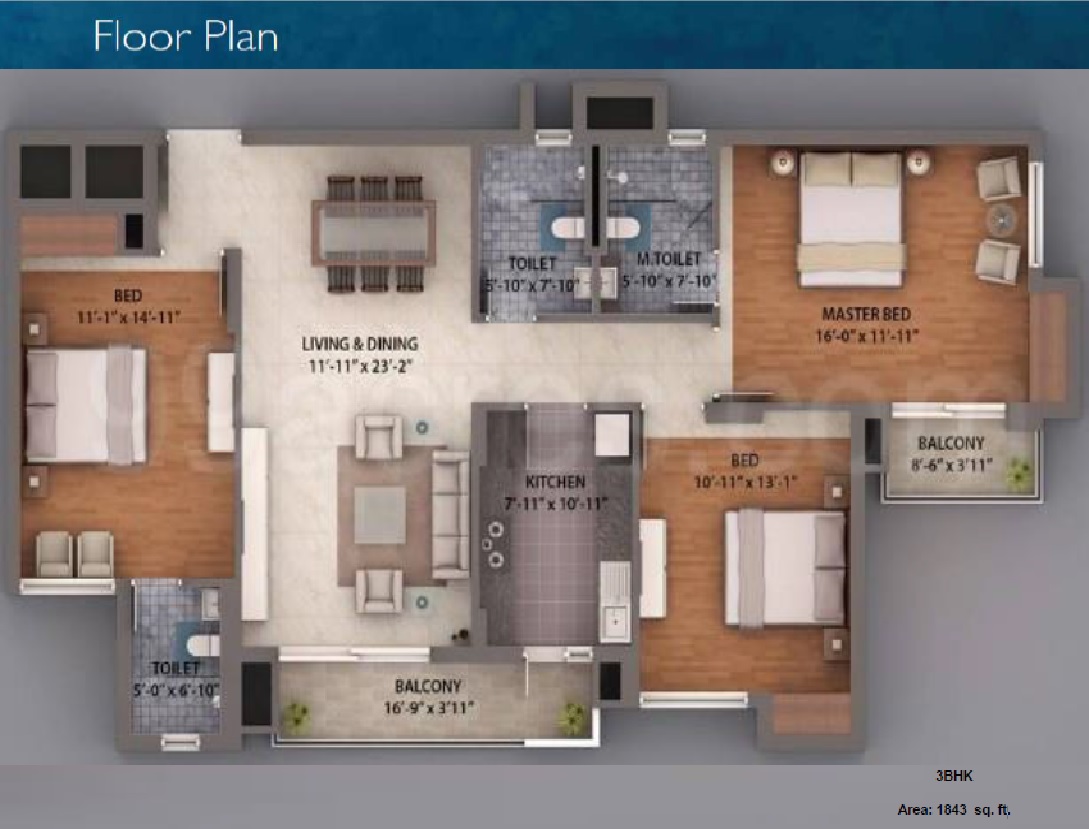 Umang Winter Hills Dwarka Mor — floor plan 3
