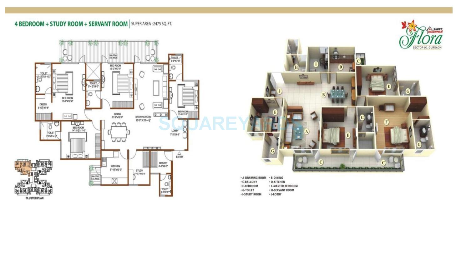 Shree Vardhman Flora — floor plan 3
