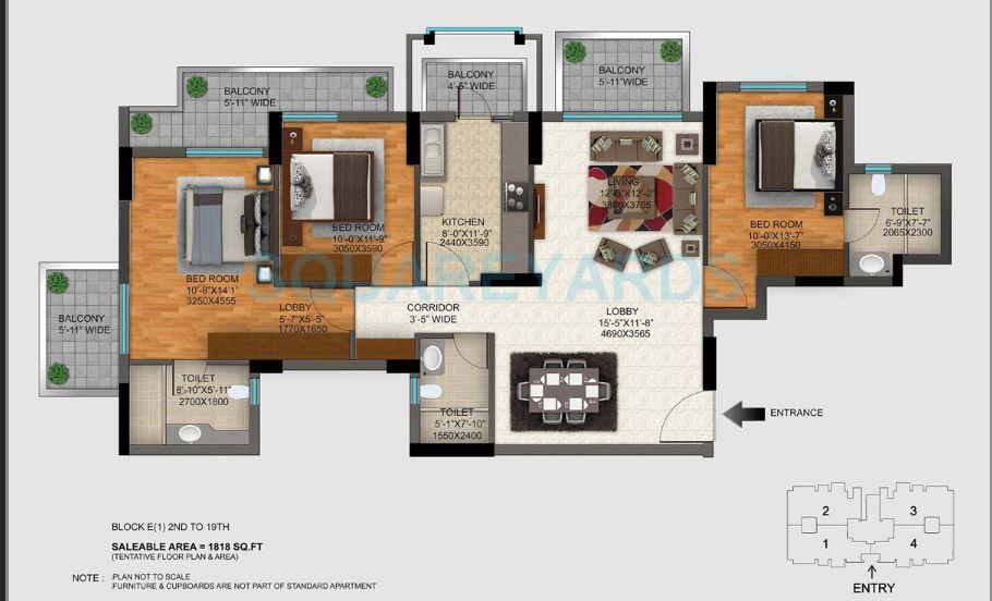 DLF Regal Gardens — floor plan 14