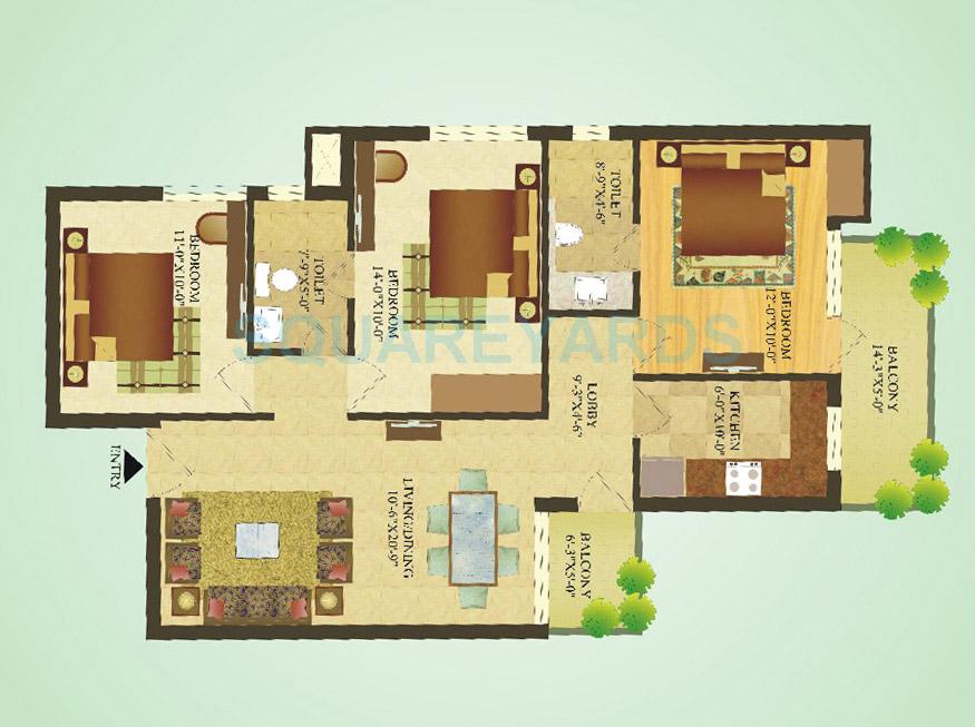 SARE Crescent Parc Green Parc — floor plan 1