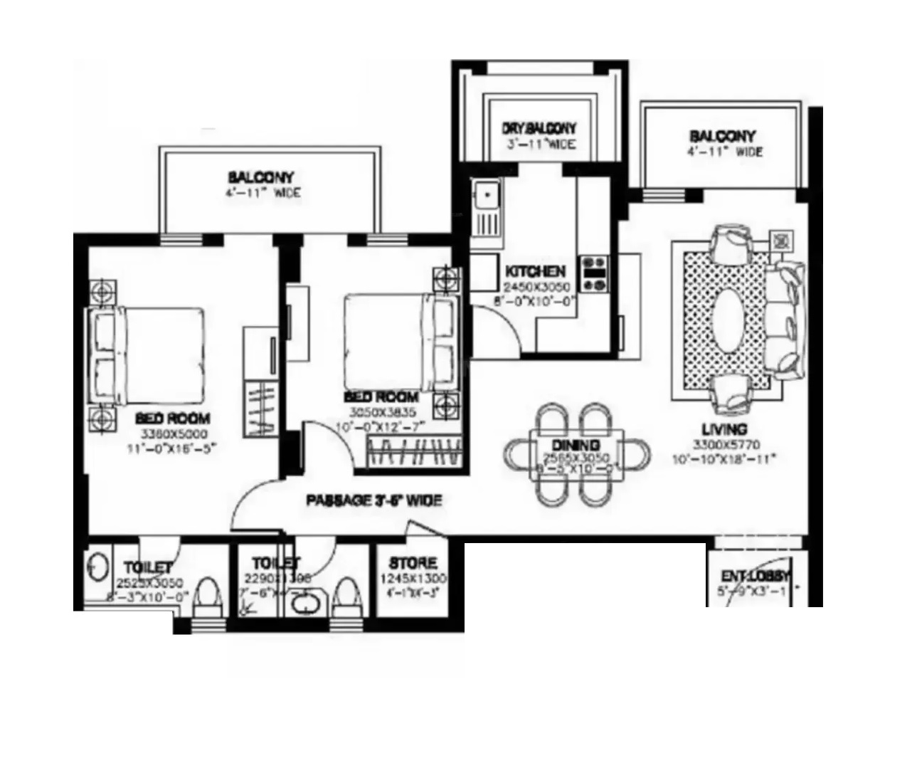 DLF New Town Heights I — floor plan 1