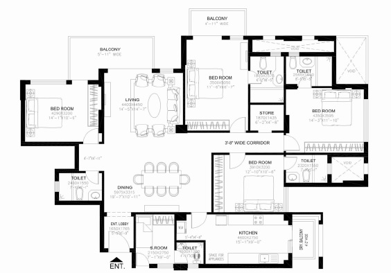DLF New Town Heights I — floor plan 3