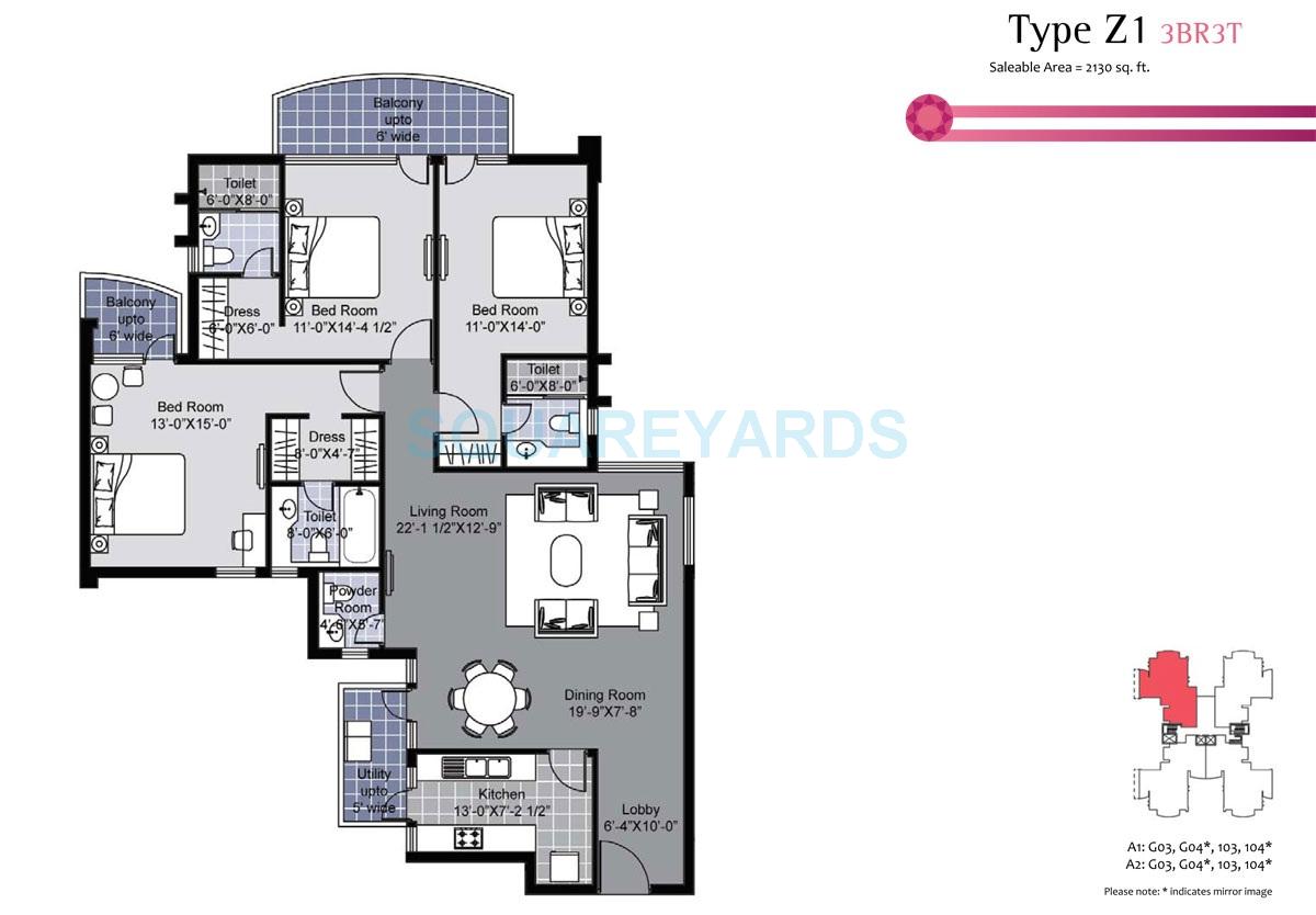 Unitech Exquisite — floor plan 1