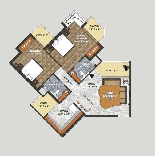 Shri Radha Sky Gardens — floor plan 1
