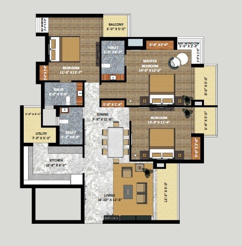 Shri Radha Sky Gardens — floor plan 3