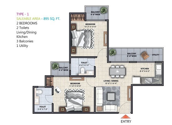 Supercity Mayfair Residency Phase II — floor plan 1