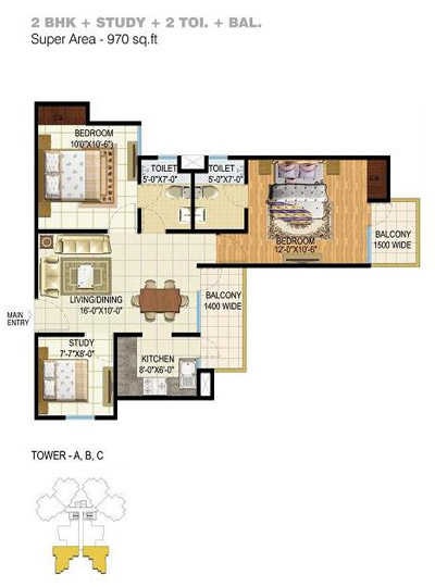 Amrapali Spring Meadows — floor plan 2