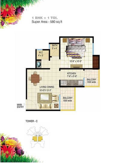 Amrapali Spring Meadows — floor plan 1