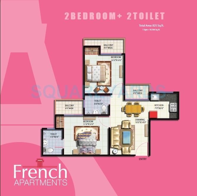 Anthem French Apartments — floor plan 1