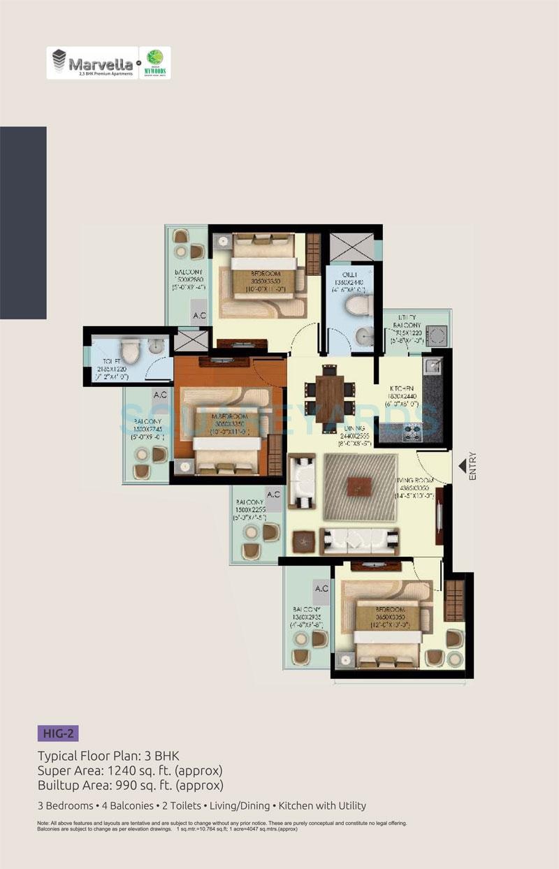 Mahagun My Woods — floor plan 3