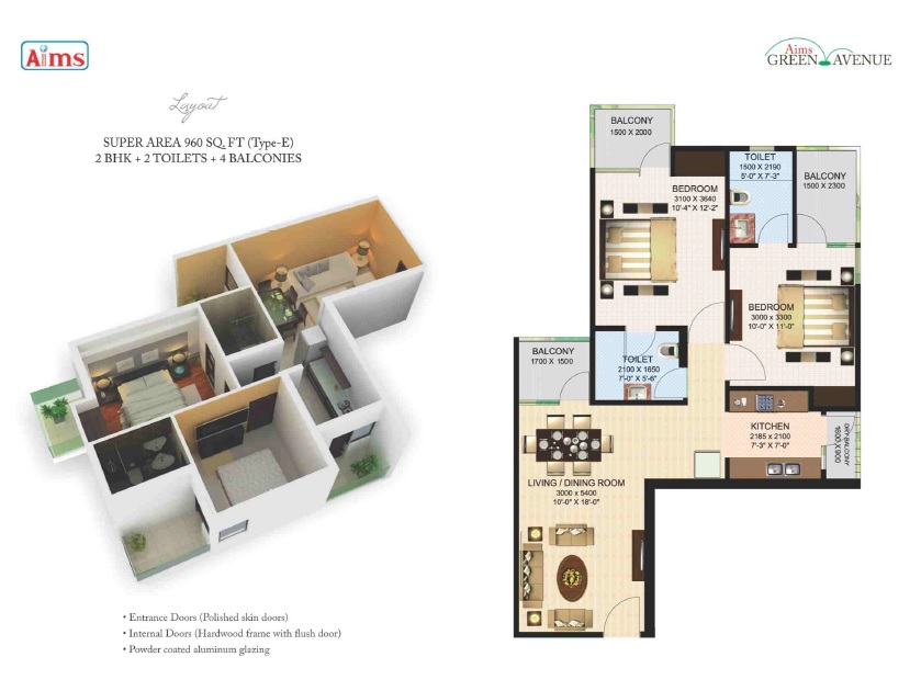 Aims Greens Avenue — floor plan 1