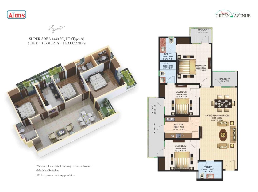 Aims Greens Avenue — floor plan 3