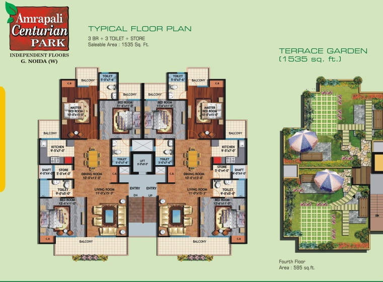 Amrapali Centurian Park Phase II — floor plan 3