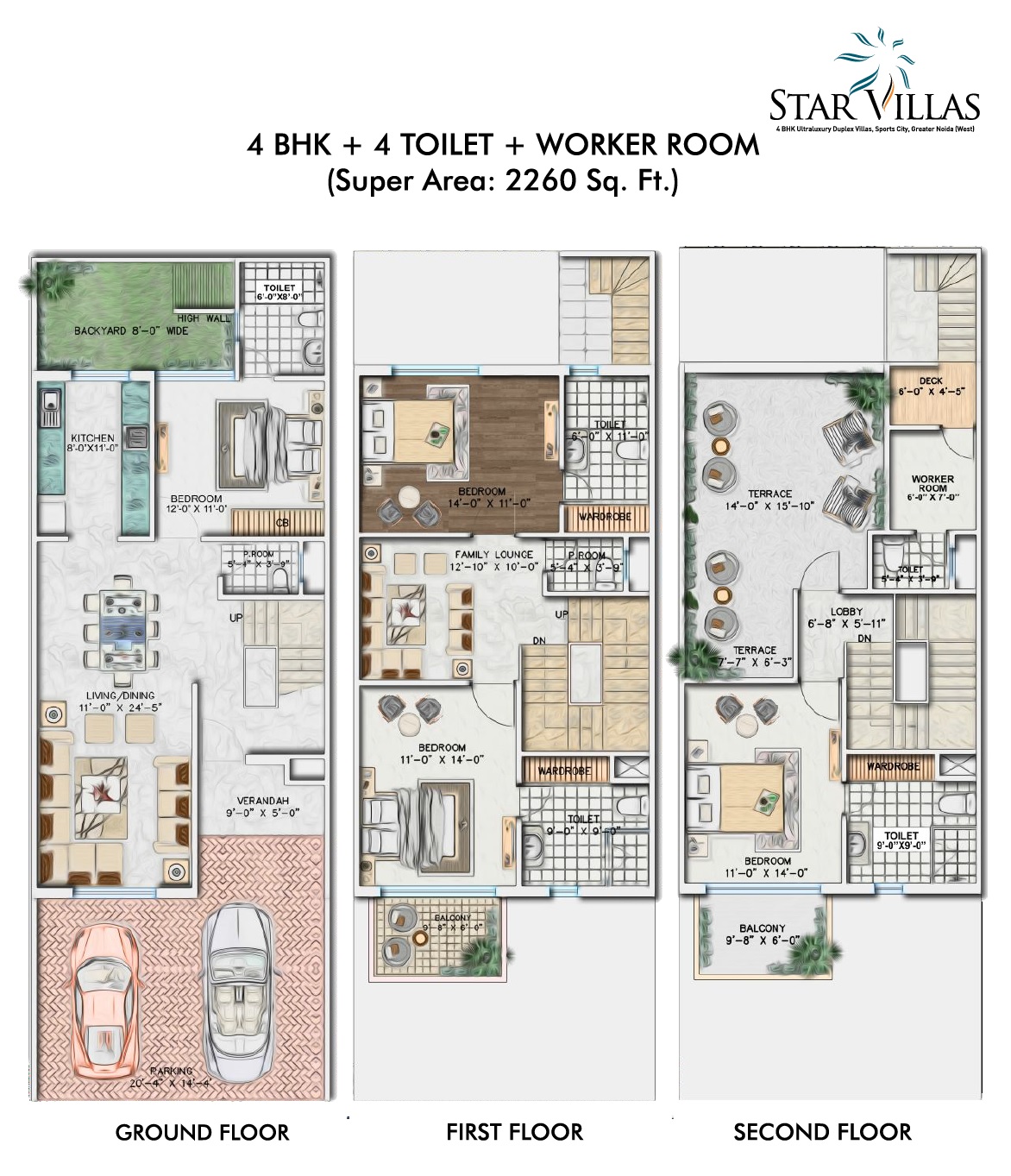 Aarcity Star Villas — floor plan 1