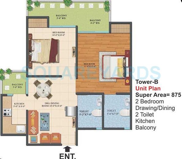 Ajnara Le Garden Phase II — floor plan 1