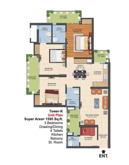 Ajnara Le Garden Phase II — floor plan 3