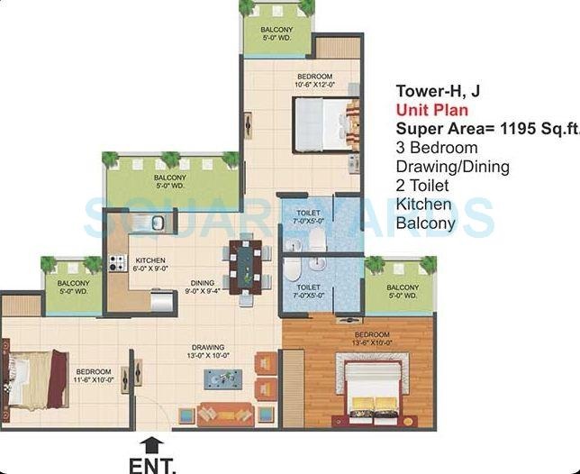Ajnara Le Garden Phase II — floor plan 4