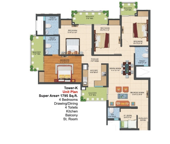 Ajnara Le Garden Phase II — floor plan 5