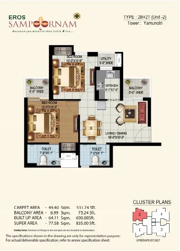 Eros Sampoornam III — floor plan 1