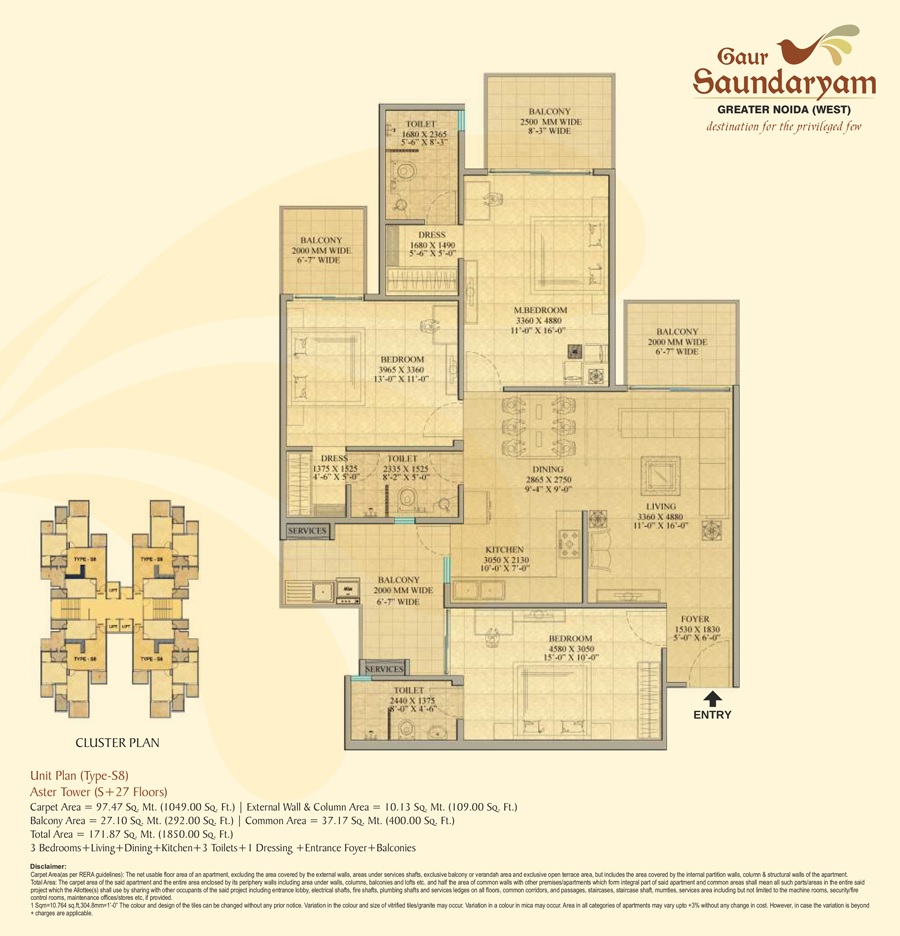 Gaur Saundaryam Phase II — floor plan 3