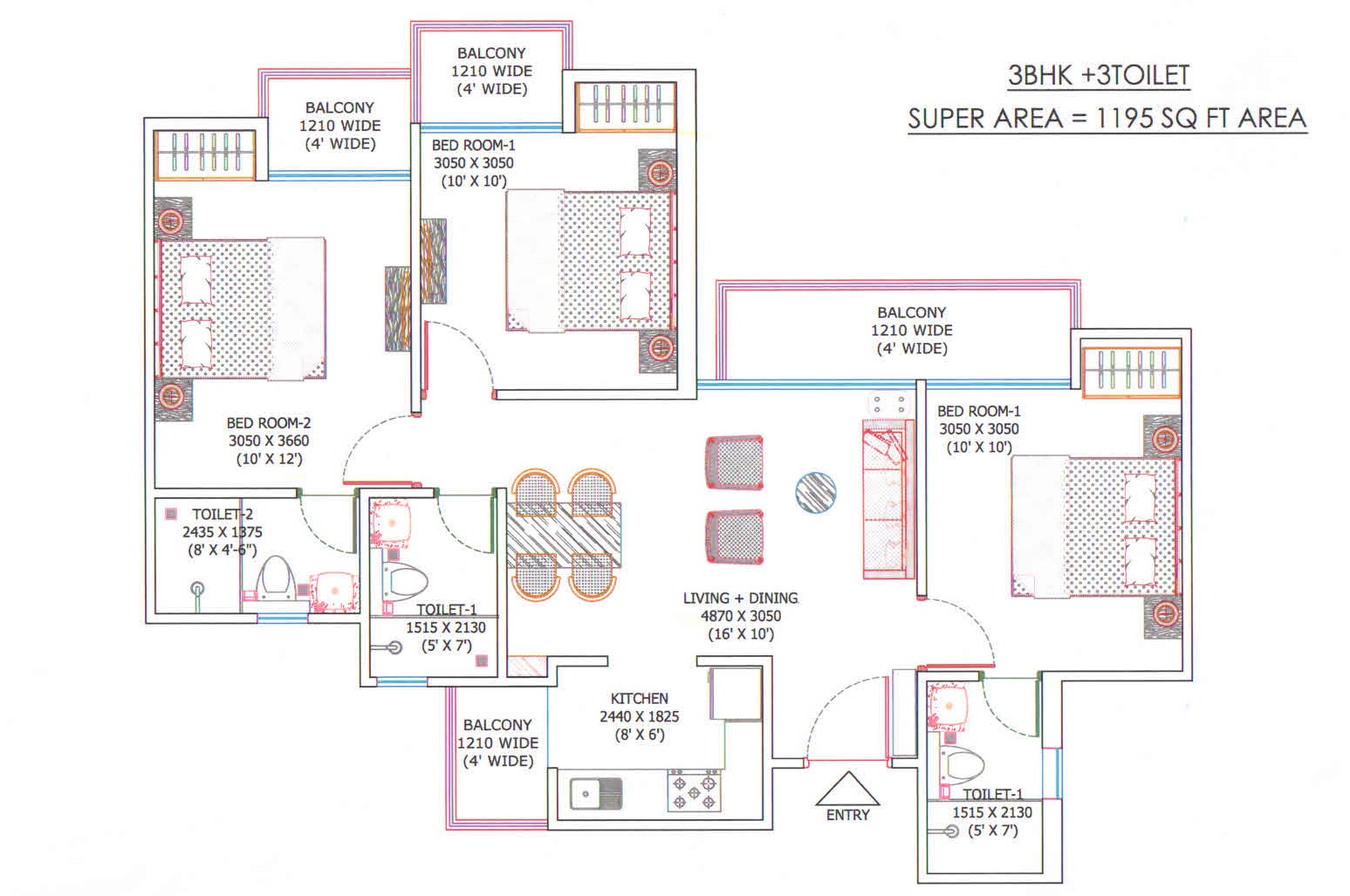 Ajnara Sports Republik — floor plan 3