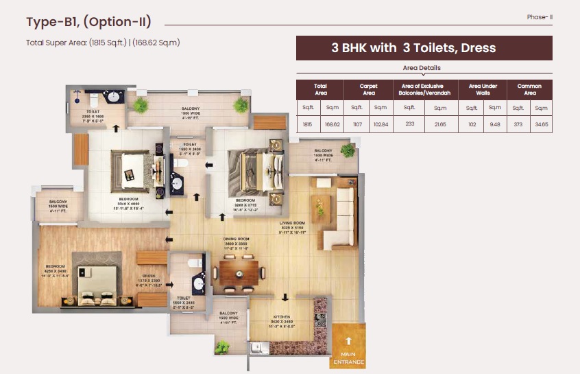 Purvanchal Royal City II — floor plan 1