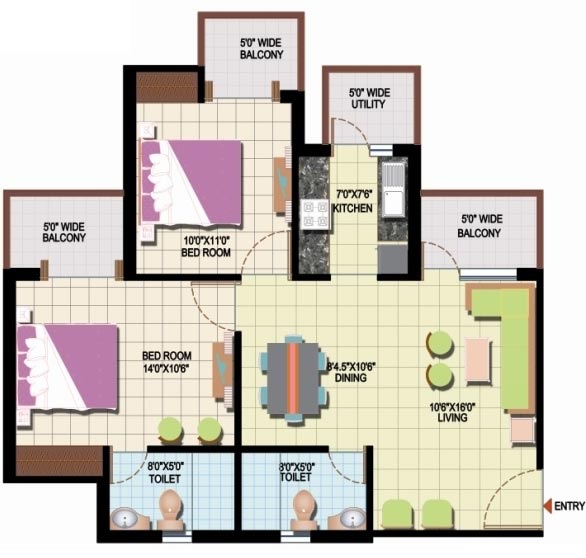 Amrapali Riverview — floor plan 1