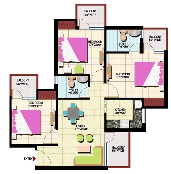 Amrapali Riverview — floor plan 3