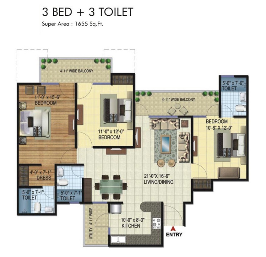 Amrapali Jaura Heights — floor plan 7