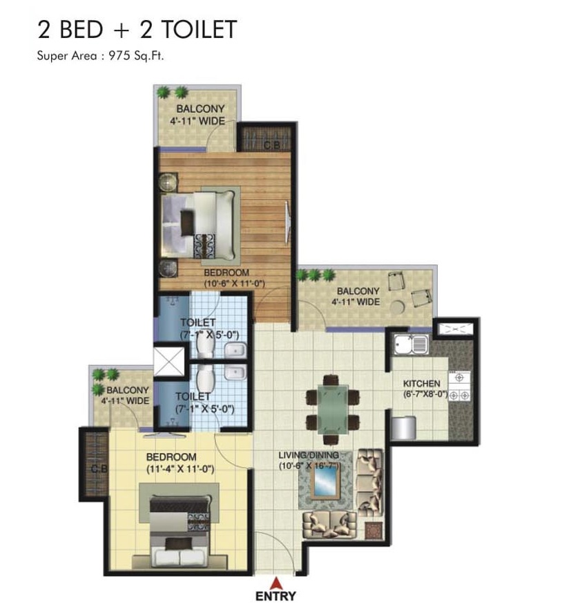 Amrapali Jaura Heights — floor plan 1