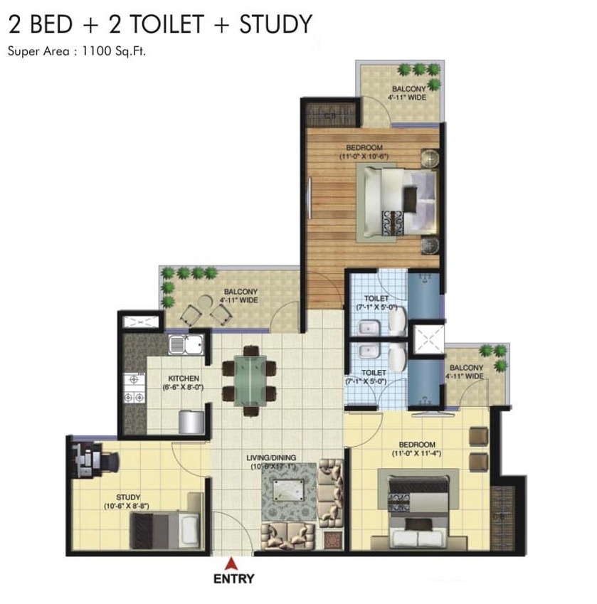 Amrapali Jaura Heights — floor plan 3