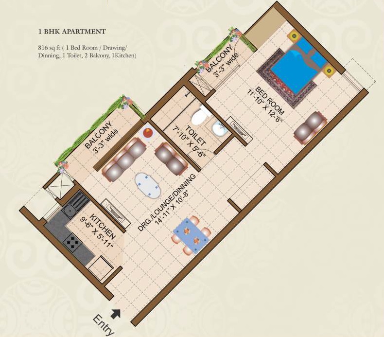 Empire King And Queen Tower — floor plan 1