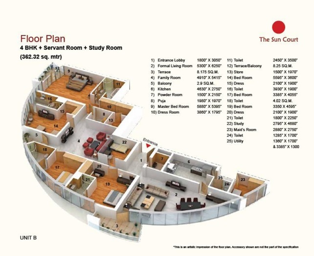 Jaypee Green Sun Court Tower III — floor plan 2
