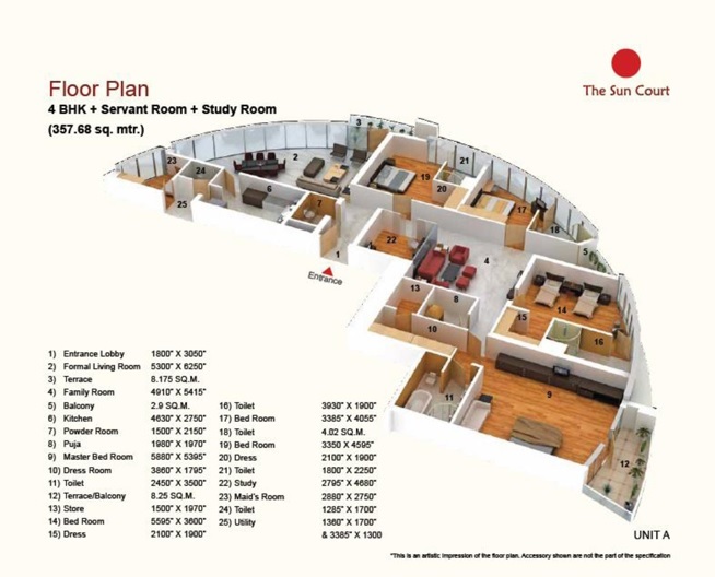 Jaypee Green Sun Court Tower III — floor plan 1
