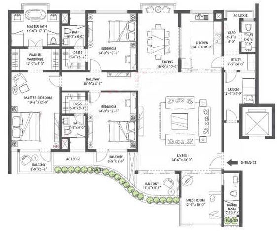 Emaar MGF Garden Terraces — floor plan 1