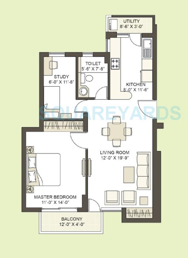 Unitech South Park — floor plan 1