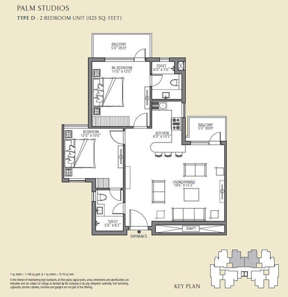 Emaar MGF The Palm Drive Studios — floor plan 1