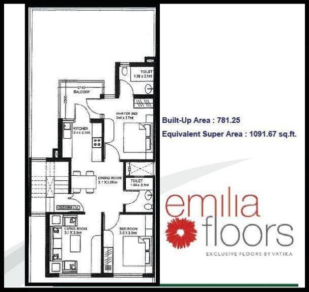 Vatika INXT Emilia floors — floor plan 1