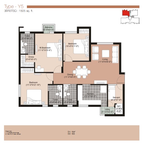 Unitech The Residences Sector 33 — floor plan 4