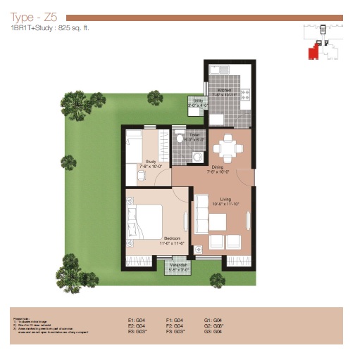 Unitech The Residences Sector 33 — floor plan 1
